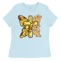Baby Blue faith child cancer cross Ladies Tee - Zillion Design Studio