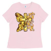 Bubblegum Pink faith child cancer cross Ladies Tee - Zillion Design Studio