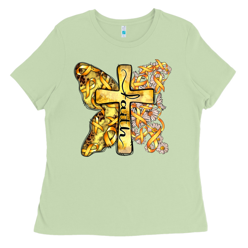 Faith Child Cancer Cross Ladies Tee by Zillion Design Studio | Teevron