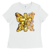 White faith child cancer cross Ladies Tee - Zillion Design Studio