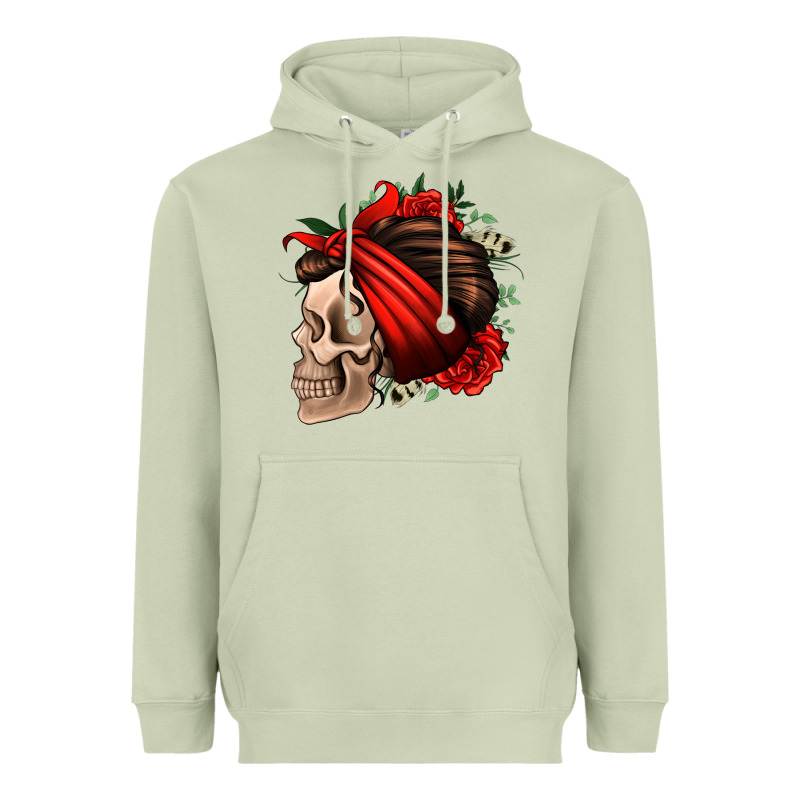 Bandana And Roses Skull Heavyweight Hoodie by Jasminsmagicworld | Teevron