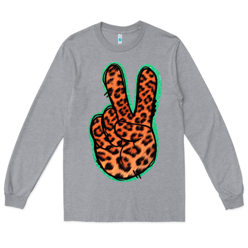 Orange Leopard Peace Sign Long Sleeve Tee by Jasminsmagicworld | Teevron