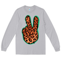 Moon Dust Orange Leopard Peace Sign Long Sleeve Tee - Jasminsmagicworld