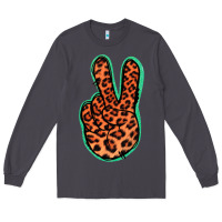 Smoke Orange Leopard Peace Sign Long Sleeve Tee - Jasminsmagicworld