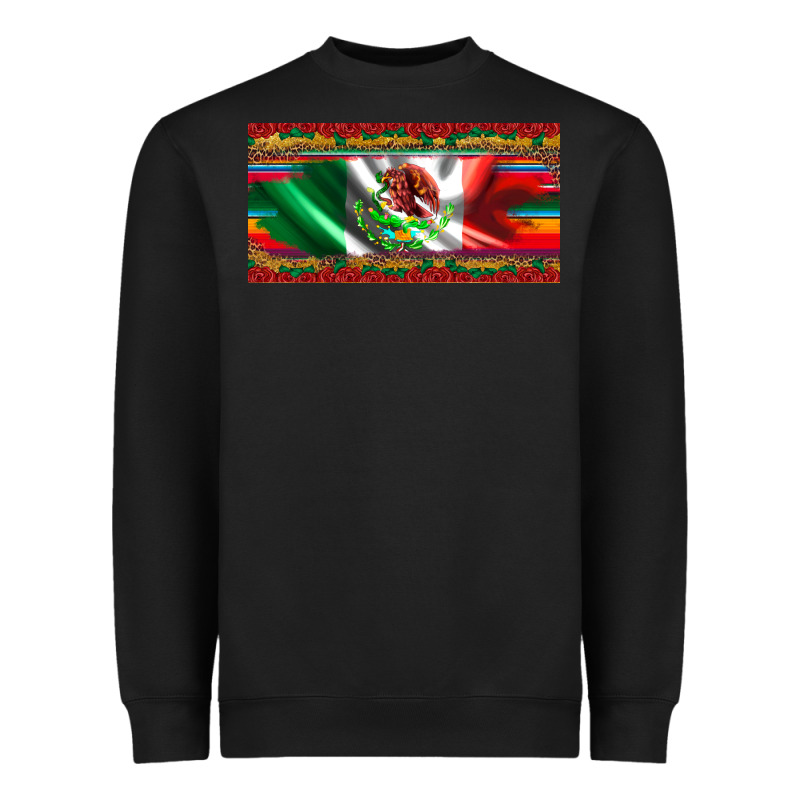 Mexico Flag Serape Roses Leopard And Glitter Licanse Plate Heavyweight Sweatshirt by Artiststas | Teevron