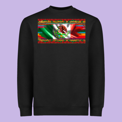 Mexico Flag Serape Roses Leopard And Glitter Licanse Plate Heavyweight Sweatshirt Designed By Artiststas