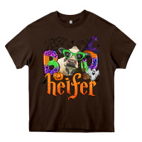 Chocolate Brown boo heifer Heavy Core Tee - Zillion Design Studio