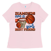 Diamonds Are A Girls Best Friend Basketball Ladies Tee | Teevron
