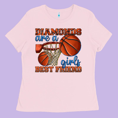 Ladies Tee diamonds are a girls best friend basketball