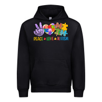 Black Peace love Autism Urban Hoodie - CowGirlArtShop