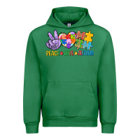 Emerald Peace love Autism Urban Hoodie - CowGirlArtShop