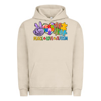 Pigment French Oak Peace love Autism Urban Hoodie - CowGirlArtShop