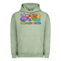 Pigment Oil Green Peace love Autism Urban Hoodie - CowGirlArtShop