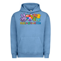 Pigment Pebble Blue Peace love Autism Urban Hoodie - CowGirlArtShop