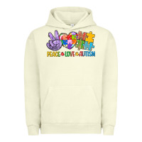 Pigment Pistachio Peace love Autism Urban Hoodie - CowGirlArtShop