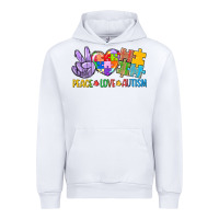 White Peace love Autism Urban Hoodie - CowGirlArtShop