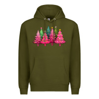 Army Green christmas tress with lights Premium Hoodie - texasbilliewilder