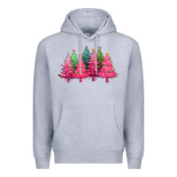 Heather Grey christmas tress with lights Premium Hoodie - texasbilliewilder