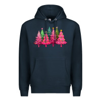 Navy christmas tress with lights Premium Hoodie - texasbilliewilder