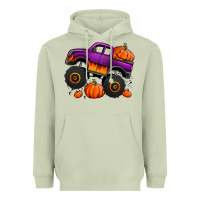 Matcha halloween jack o lantern monster truck Heavyweight Hoodie - Jasminsmagicworld