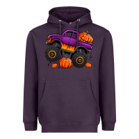 Plum halloween jack o lantern monster truck Heavyweight Hoodie - Jasminsmagicworld