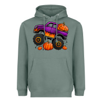 Sage halloween jack o lantern monster truck Heavyweight Hoodie - Jasminsmagicworld