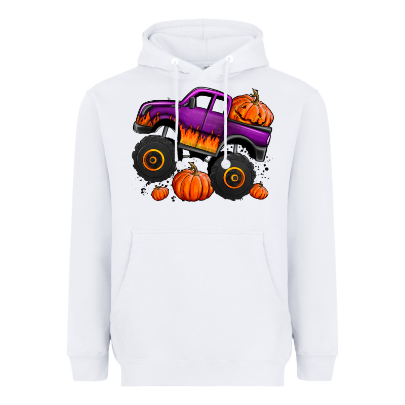 Halloween Jack O Lantern Monster Truck Heavyweight Hoodie by Jasminsmagicworld | Teevron