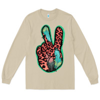 Mushroom Feather Pink Leopard Peace Sign Long Sleeve Tee - Jasminsmagicworld