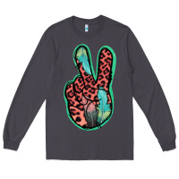 Smoke Feather Pink Leopard Peace Sign Long Sleeve Tee - Jasminsmagicworld
