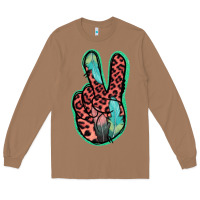 Toasted Coconut Feather Pink Leopard Peace Sign Long Sleeve Tee - Jasminsmagicworld