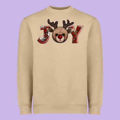 Joy Reindeer Heavyweight Sweatshirt Designed By Adodesignshop