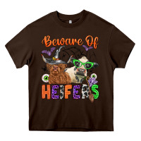 Chocolate Brown beware of heifers Heavy Core Tee - Zillion Design Studio
