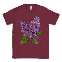Burgundy Purple Lilac Flower Illustrations Classic Tee - LillyAllenDesigns