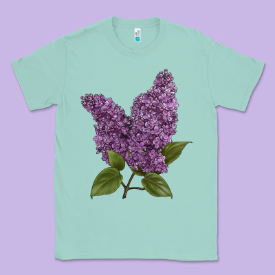 Purple Lilac Flower Illustrations Classic Tee Designed By Lillyallendesigns