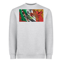 Heather Grey mexico flag cowhide leopard sunflower and roses licanse  plate Heavyweight Sweatshirt - Artiststas