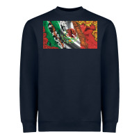 Navy mexico flag cowhide leopard sunflower and roses licanse  plate Heavyweight Sweatshirt - Artiststas
