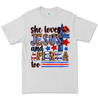 Dove Grey she loves jesus and america too Premium Tee - Zillion Design Studio