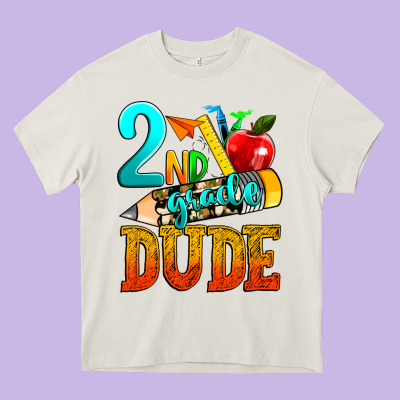 2nd Grade Dude Heavy Core Tee Designed By Texasbilliewilder