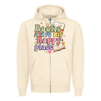 Sandshell books are my happy place Zipper Hoodie - MaliasSmallBusiness
