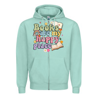 Seafoam books are my happy place Zipper Hoodie - MaliasSmallBusiness