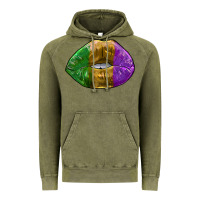 Vintage Olive mardi gras kiss Vintage Hoodie - RanaPortraitStore