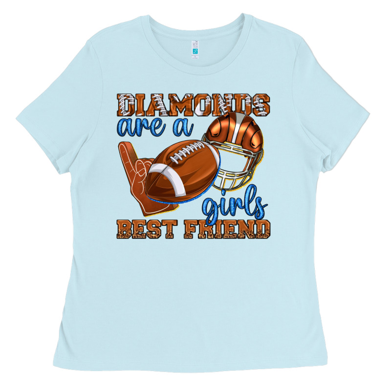 Diamonds Are A Girls Best Friend Football Ladies Tee by texasbilliewilder | Teevron