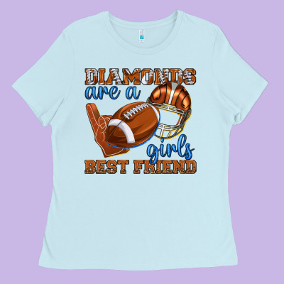 Ladies Tee diamonds are a girls best friend football
