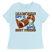 Baby Blue diamonds are a girls best friend football Ladies Tee - texasbilliewilder
