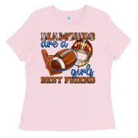 Bubblegum Pink diamonds are a girls best friend football Ladies Tee - texasbilliewilder