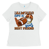 White diamonds are a girls best friend football Ladies Tee - texasbilliewilder