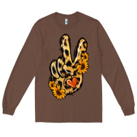Chestnut Leopard Sunflower Peace Sign Long Sleeve Tee - Jasminsmagicworld