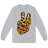 Moon Dust Leopard Sunflower Peace Sign Long Sleeve Tee - Jasminsmagicworld