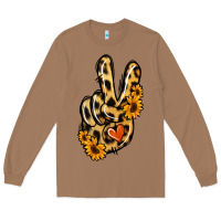 Leopard Sunflower Peace Sign Long Sleeve Tee | Teevron