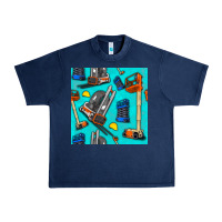 Navy construction vehicles Urban Heavy Tee - BundleAndBundleShop